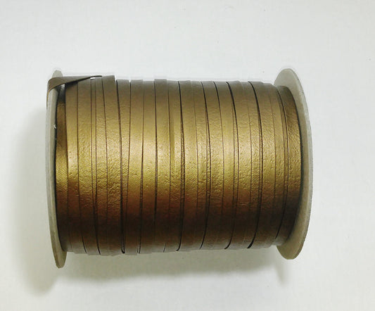 1/4" or 1/2" Polyurethane Faux Leather Stripping in Berylium (10 yds) 0250BUPU 0375BUPU 0500BUPU gold bronze vegan leather
