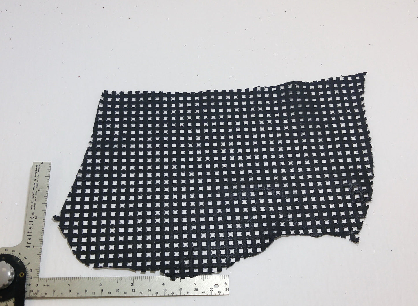 Perforated Cowhide Genuine Leather Piece 4P13 - black 1500 - leather scraps; eco friendly; scrapbooking; crafting 24092018-10 - 70 sq"