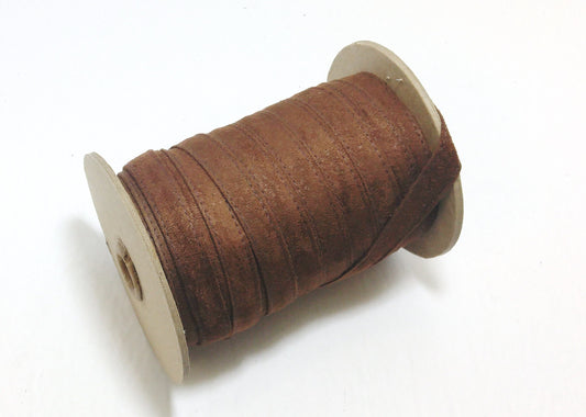 1/2" Quadruple Fold Stitched Medium Brown Faux Suede Stripping in (5 yards) belt straps; jacket cord; purse straps