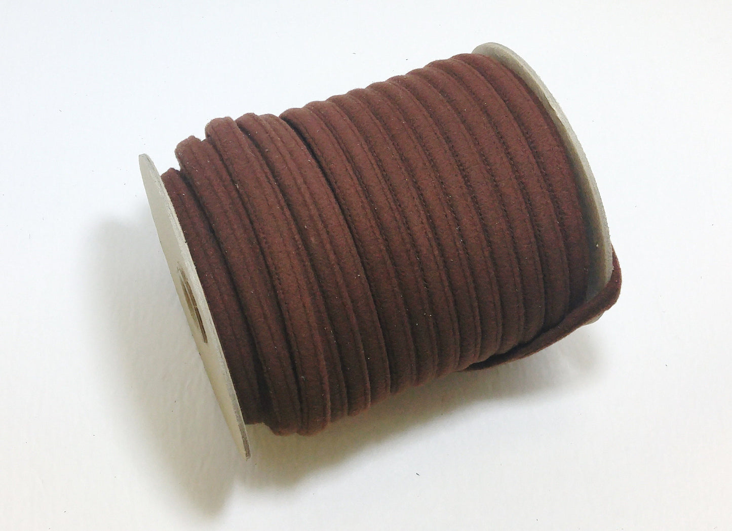 NEW ITEM!!!   3/8" Stitched and Folded Tie Cord in Brown Wool (5 YDS) 3756XTWOOL  - belt cord, handbag straps; dress belts; sewing; crafting