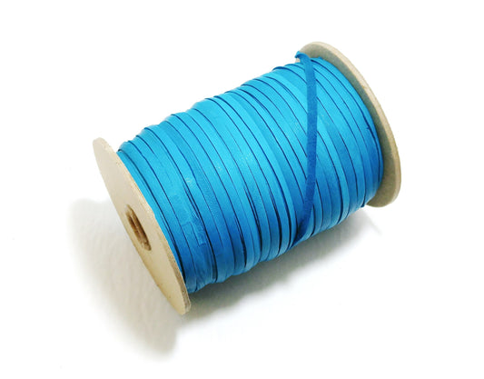 3/16" Flat, Genuine Deer Leather Lacing in Turquoise (10 YDS) 0187NHH