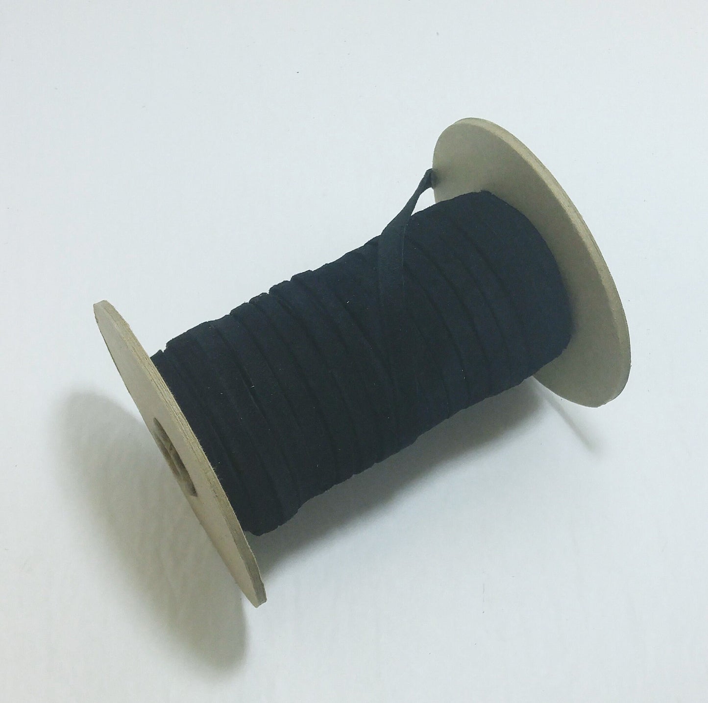 1/4" Side-folded, Pig Suede Leather Lacing in Black (5 yds) 0250DP4