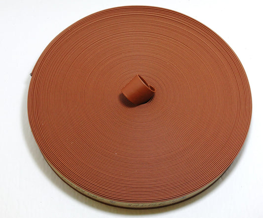 1/2" Double Folded Vegan Leather Strap in Saddle Daytona (5 YDS) 0500BVDAY vinyl brown tan
