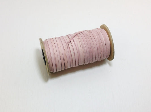 3/16" Flat, Lamb Leather Lacing in Matte Pink 0187NLA - - jewelry; dream catchers; tassels; DIY; fringe