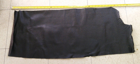 LARGE Perforated Cowhide Genuine Leather Piece 3P1 - Dark Brown - leather scraps; eco friendly; scrapbooking; crafting; leather working