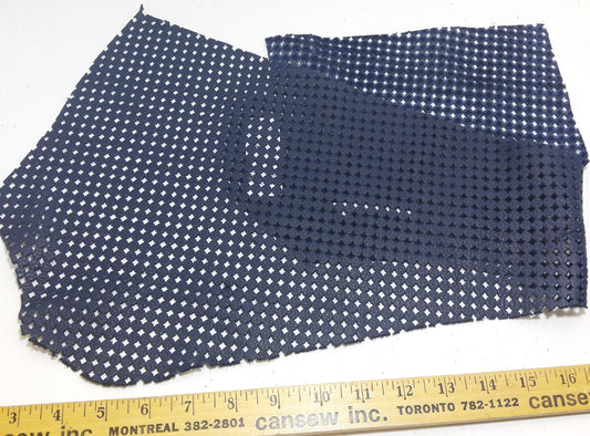 LARGE Perforated Cowhide Genuine Leather Piece 4P14 - Navy Blue UPL - leather scraps; eco friendly; scrapbooking; crafting; leather working