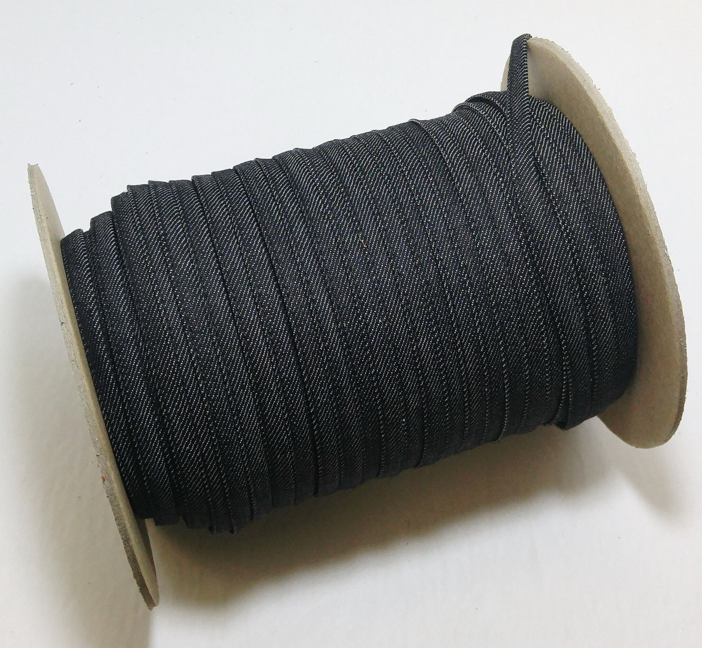 NEW COLOR!!!   1/4" Stitched and Folded Jewelry/Belt Cord in Dark Navy Denim (10 YDS) 2635XTDEN