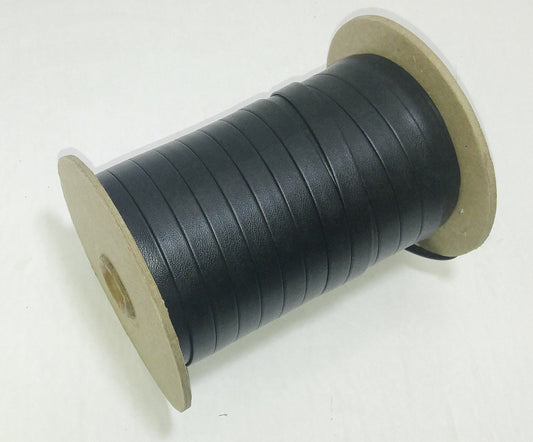 3/8" Polyurethane Leatherette Stripping in CTD Nappa Black (10 yds) 0375BUCTD  faux leather strips; jewelry cord; trimming; vegan leather