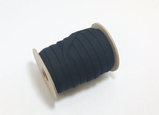 1/2" Quadruple Fold Stitched Black Lycra Stripping in (5 yards) belt straps; jacket cord; purse straps