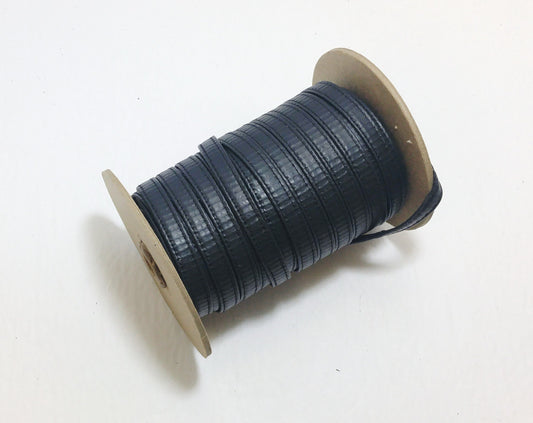 3/8" Quadruple Fold Stitched Black Reinforced PVC Stripping in (5 yards) belt straps; jacket cord; purse straps; camera bag straps