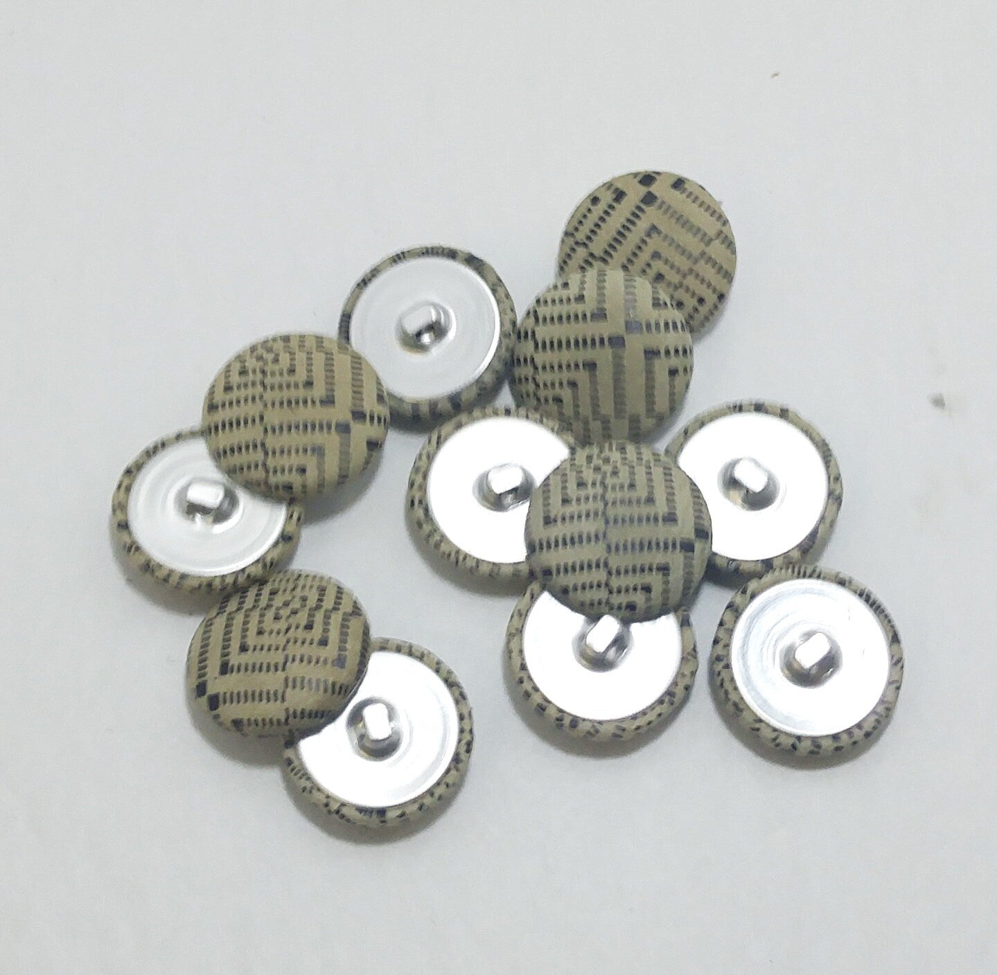 Pigskin Covered Buttons in Printed Beige Suede 30L 36L 3/4" 7/8" wide 19mm 22mm