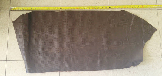 LARGE Perforated Cowhide Genuine Leather Piece 3P1 - Brown 1 - leather scraps; eco friendly; scrapbooking; crafting; leather working