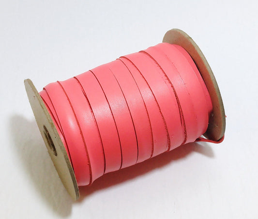 1/2" Flat, Cowhide Leather Strip in Salmon (5 YDS) 0500NDD Coral Pink
