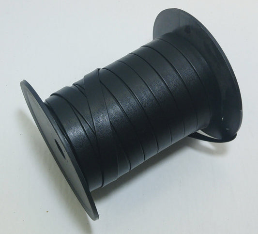 1/2" Double Folded Faux Leather (Leatherette) Trim in Black 0500BUKNC (5 yards)