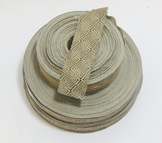 1", 1-1/4" or 1-1/2" Flat, Pig Suede Stripping, in Beige Printed Pig (5 YDS) 1000NP6 1250NP6 1500NP6 trim tape; edge binding