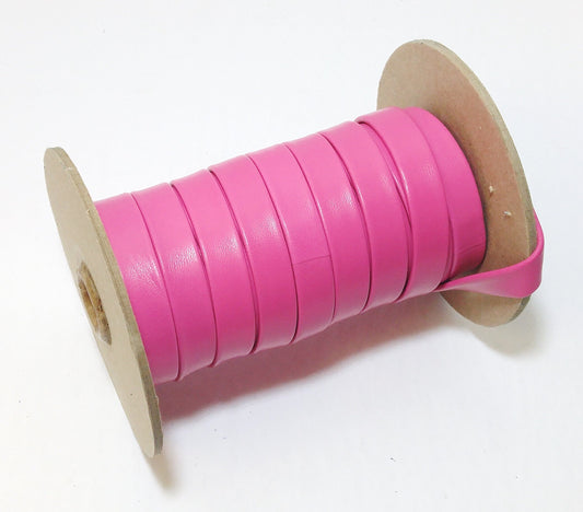1/2" Genuine Lamb Leather Folded Leather Strip in Hot Pink Lambskin (3 yds) 3702XLA Double-folded and Reinforced