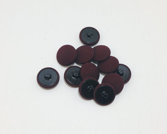 36 Line, Covered Buttons in Burgundy Stretch Fabric (12 PC.)