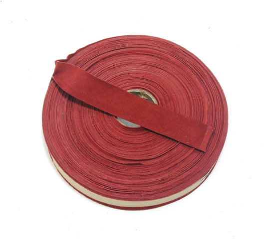 1" Flat, Pig Suede Stripping, in Wine #56 (5 YDS) 1000NP6 trim tape; edge binding; leather tape red, maroon, rust
