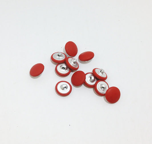 24 Line, Deerskin Deer Leather Covered Buttons in Red; bright red (12 PC.) 5/8" or 16mm