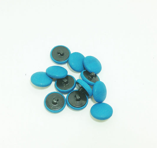 30 Line, Deerskin Deer Leather Covered Buttons in Turquoise Aqua Aquamarine (12 PC.) 3/4" or 19mm