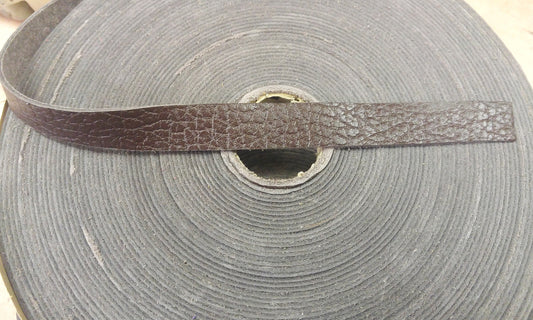 3/4" Flat, Cowhide Leather Strap in Brown Bull Print (5 YDS) 0750NCD DIY; leather crafts; leather strap; leather band; leather tape