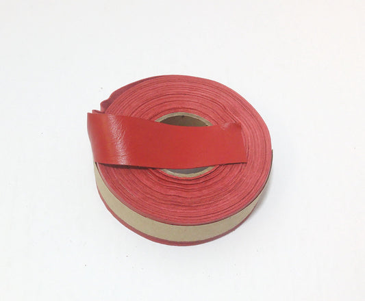 1" Flat, Lamb Leather Binding in FIRE RED Lambskin (5YDS 4") 1000NLA - trim, edge binding, leather tape *card*