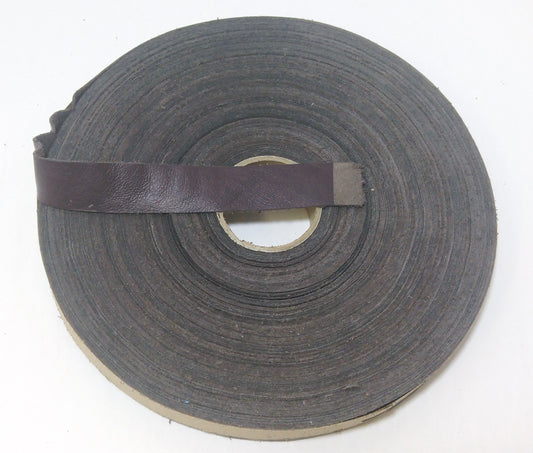 1-1/4" Flat Cowhide Leather Binding in Burgundy Climax PLUM (3 yds) 1250ND9 trim tape; edge binding; leather tape