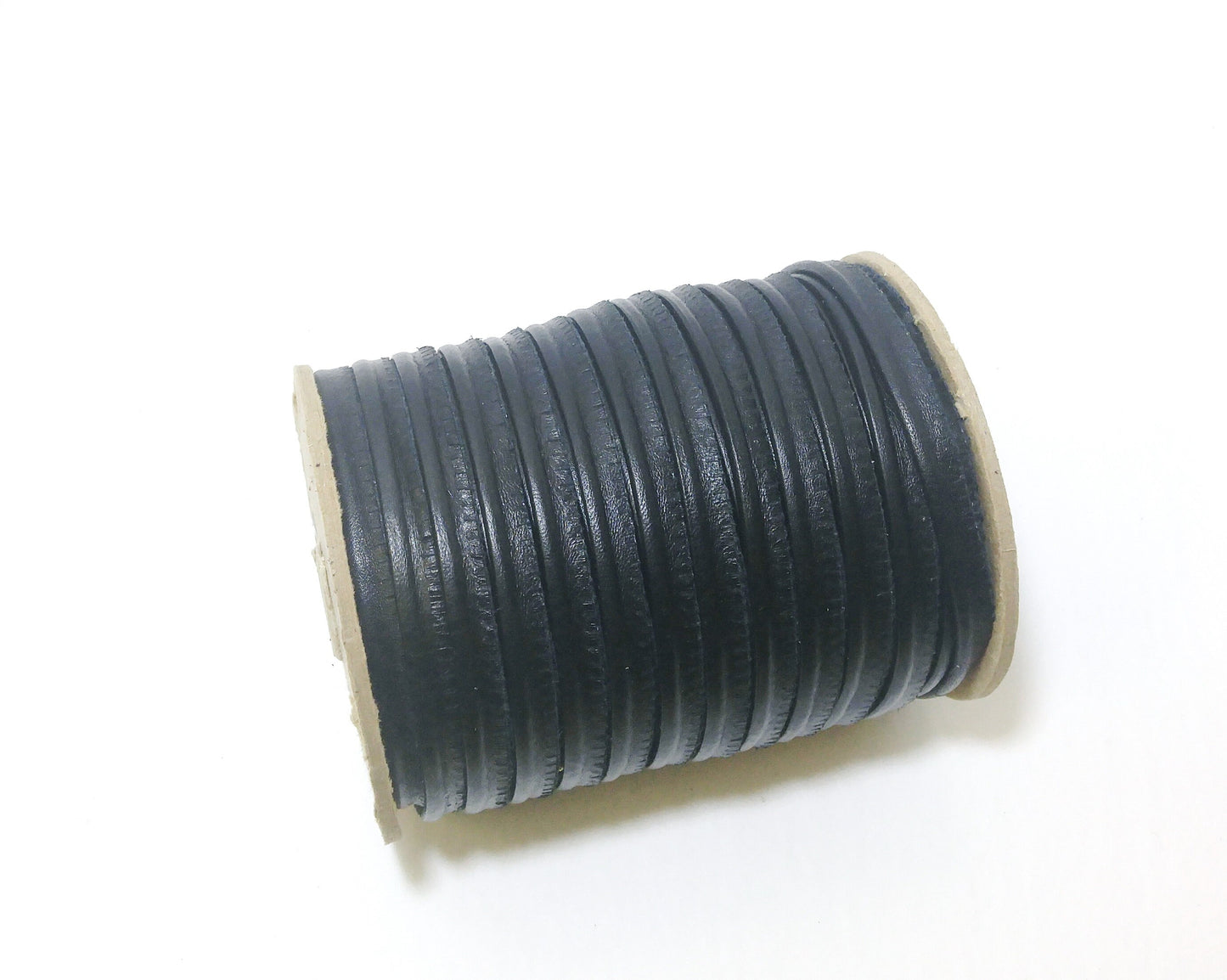 Black Fuji Slashed Leather Cord Piping  5/16" (3 yds) 2095XDB