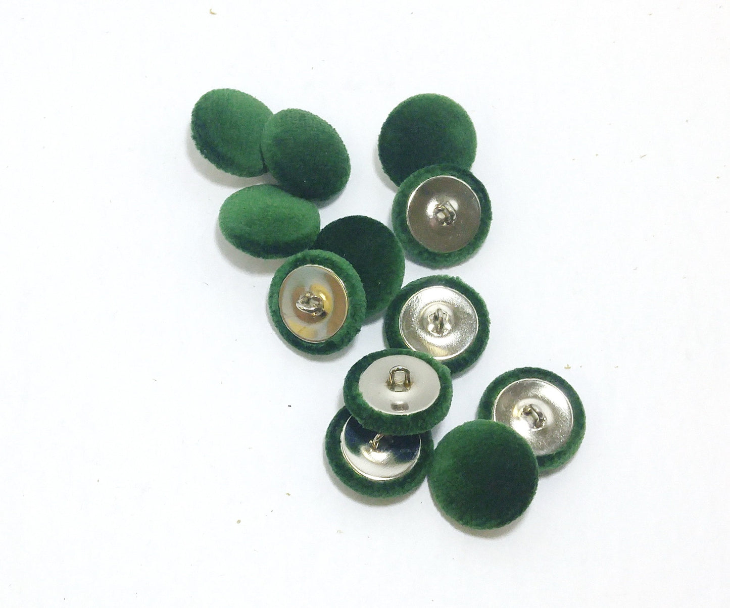 Green Velvet Fabric Covered, Dress Loop, upholstery loop, 30 line, 36L 40L 45L 60L 80L