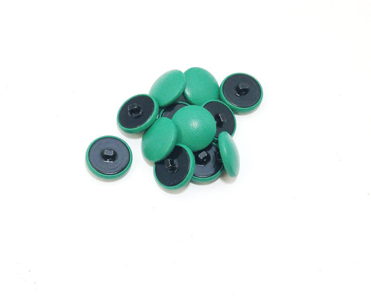 36 Line, Lambskin Leather Covered Buttons in Jade Green Lamb (12 PC.) 7/8" 22mm