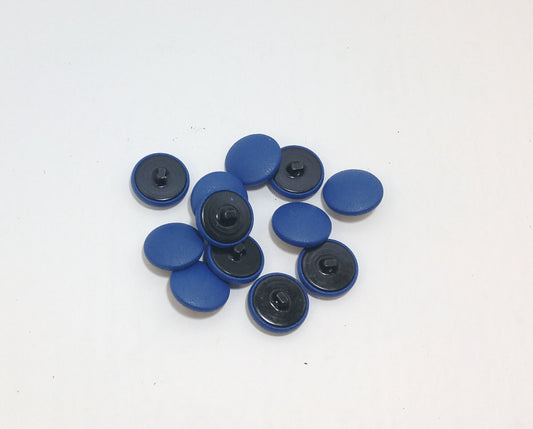 12 Cowhide Leather Covered Buttons 30 Line, Blue Duquessa, 3/4" (19mm)