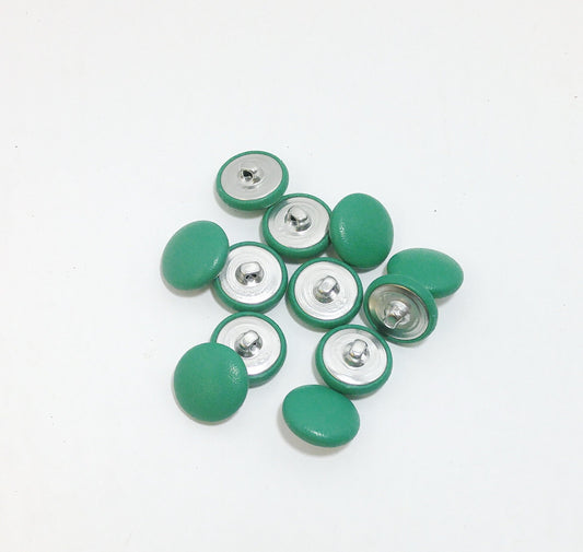 30 Line, Lambskin Leather Covered Buttons in Jade Green Lamb (12 PC.) 3/4" 19mm