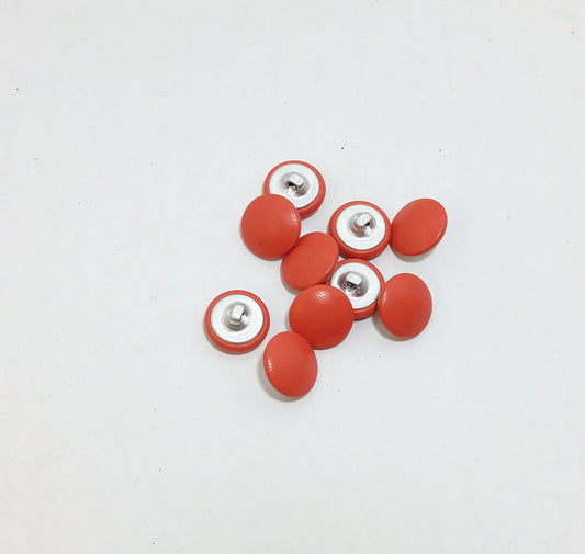 24 Line, Lambskin Leather Covered Buttons in Coral Pink Lamb (12 PC.) 5/8" 16 mm