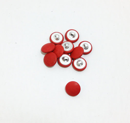 24 Line, Cowhide Leather Covered Buttons in Arizona Red (12 PC.) 5/8" 16 mm