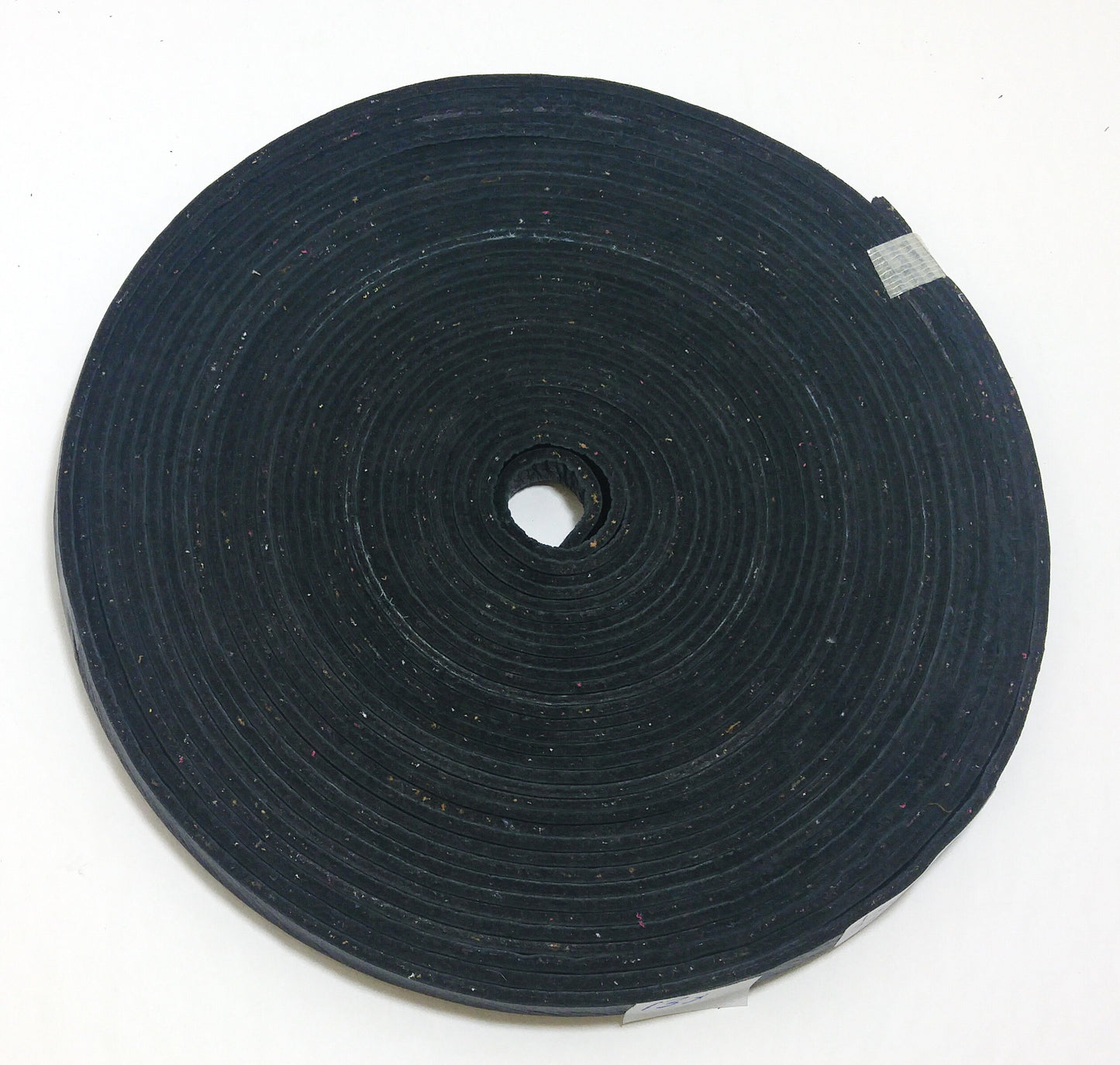 DAMAGE - 1/2" Side-folded, Cowhide Leather Lacing in Black Fuji with Reinforcement Tape (2 YDS) 20% OFF