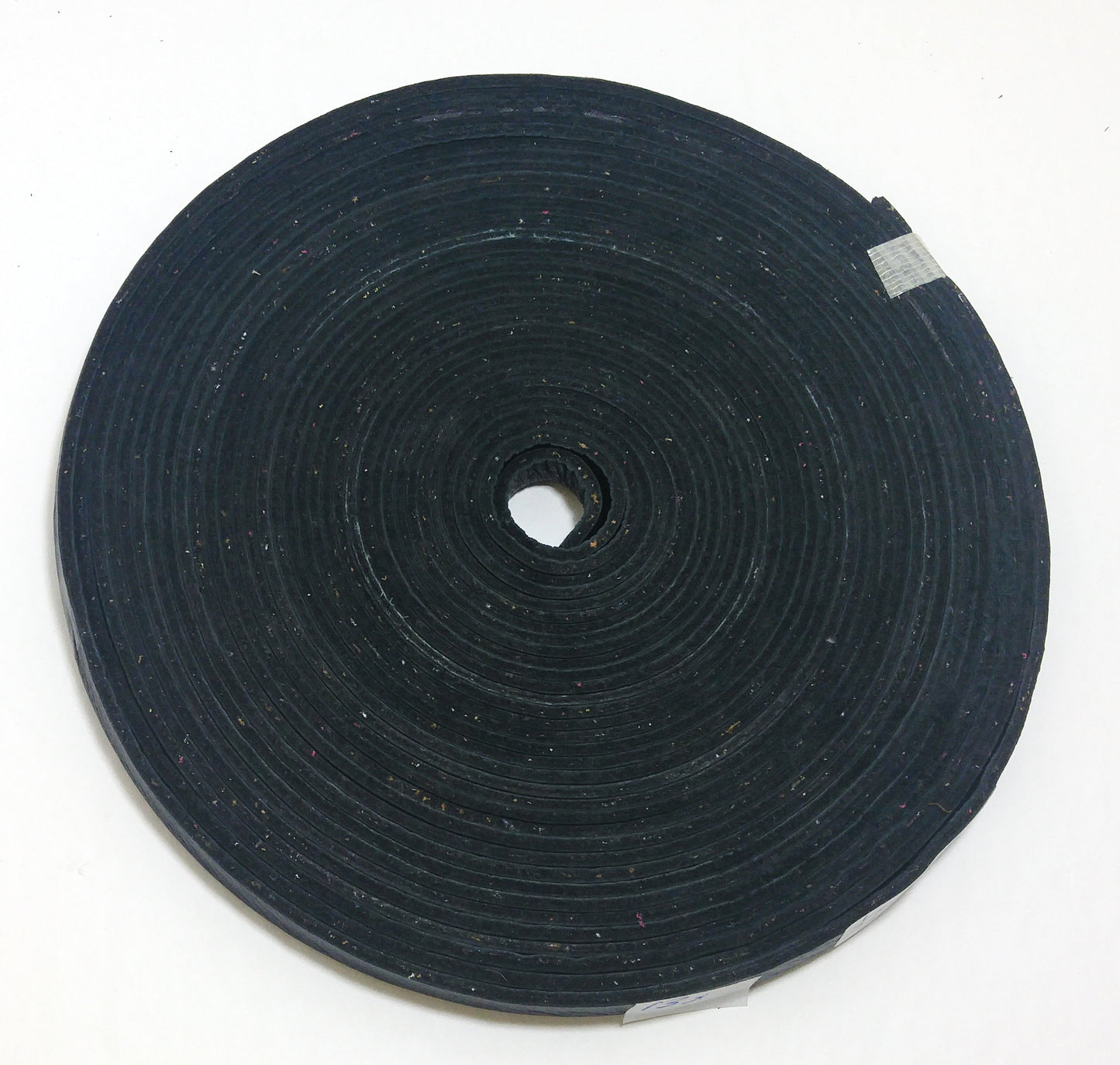 1/2" Side-folded, Cowhide Leather Lacing in Black Fuji with Reinforcement Tape (2 YDS)