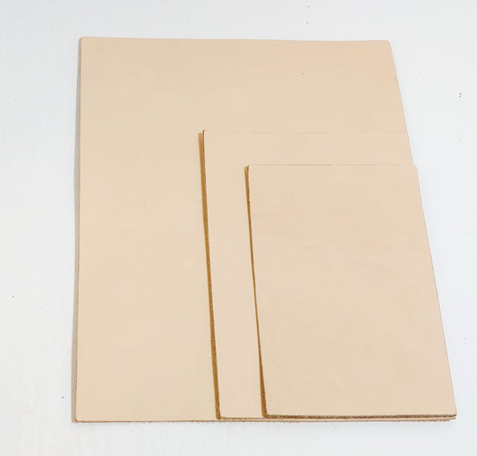 Natural Veg Tan Leather Piece Ready to Hand tool,  Paint and Frame - Small/med pieces - Good for Crafting 4x6, 5x7, 8x10 5-7oz.