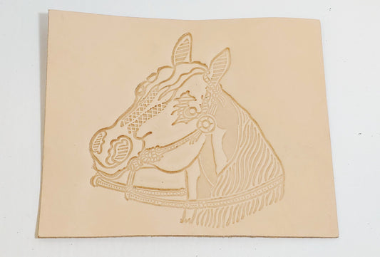 Natural Veg Tan Horse and Bridle Leather Piece Ready to Paint and Frame 5 oz. 8" x 10" - Good for Crafting equestrian; horse lover gift