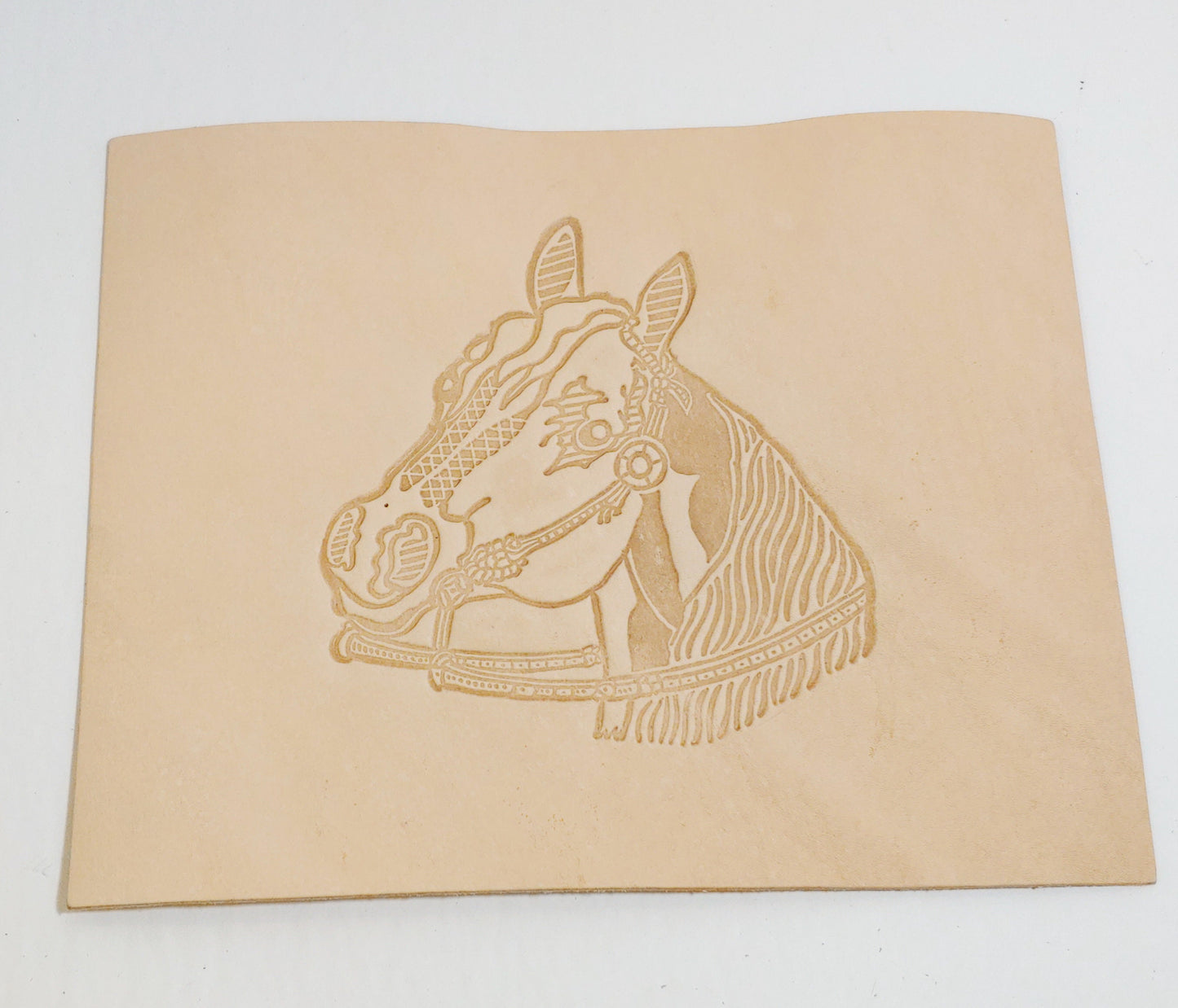 Natural Veg Tan Horse and Bridle Leather Piece Ready to Paint and Frame 5 oz. 8" x 10" - Good for Crafting equestrian; horse lover gift