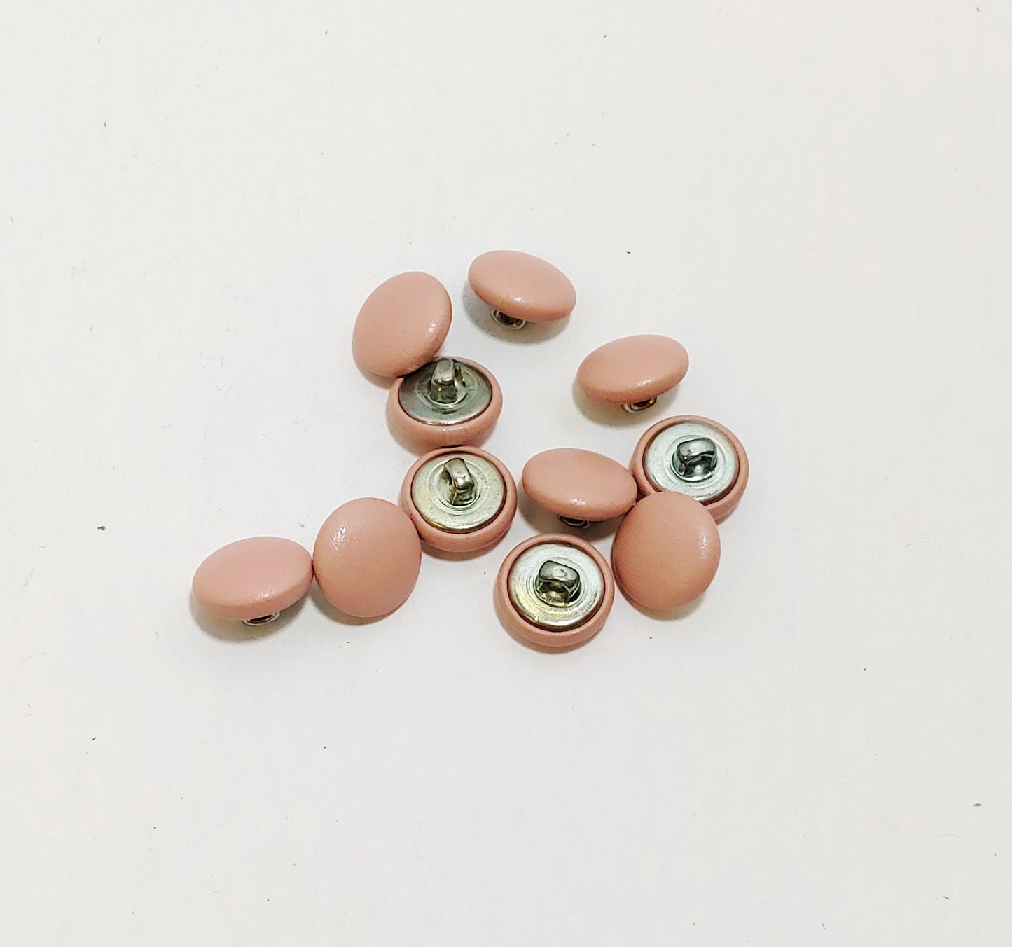 Lamb Leather Covered Buttons in Pink - 24 line or 30 line - light pink; rose