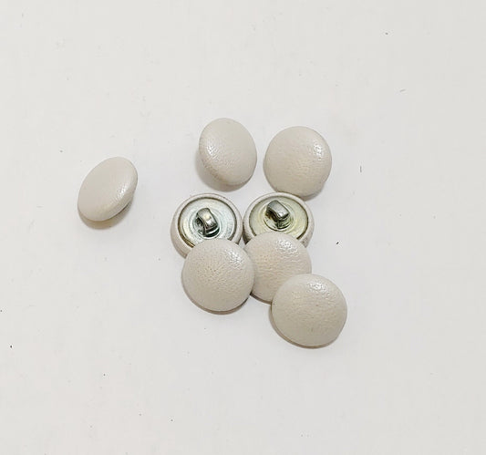 Lamb Leather Covered Buttons in Pearl - 24 line or 30 line - white; off white; eggshell; white beige