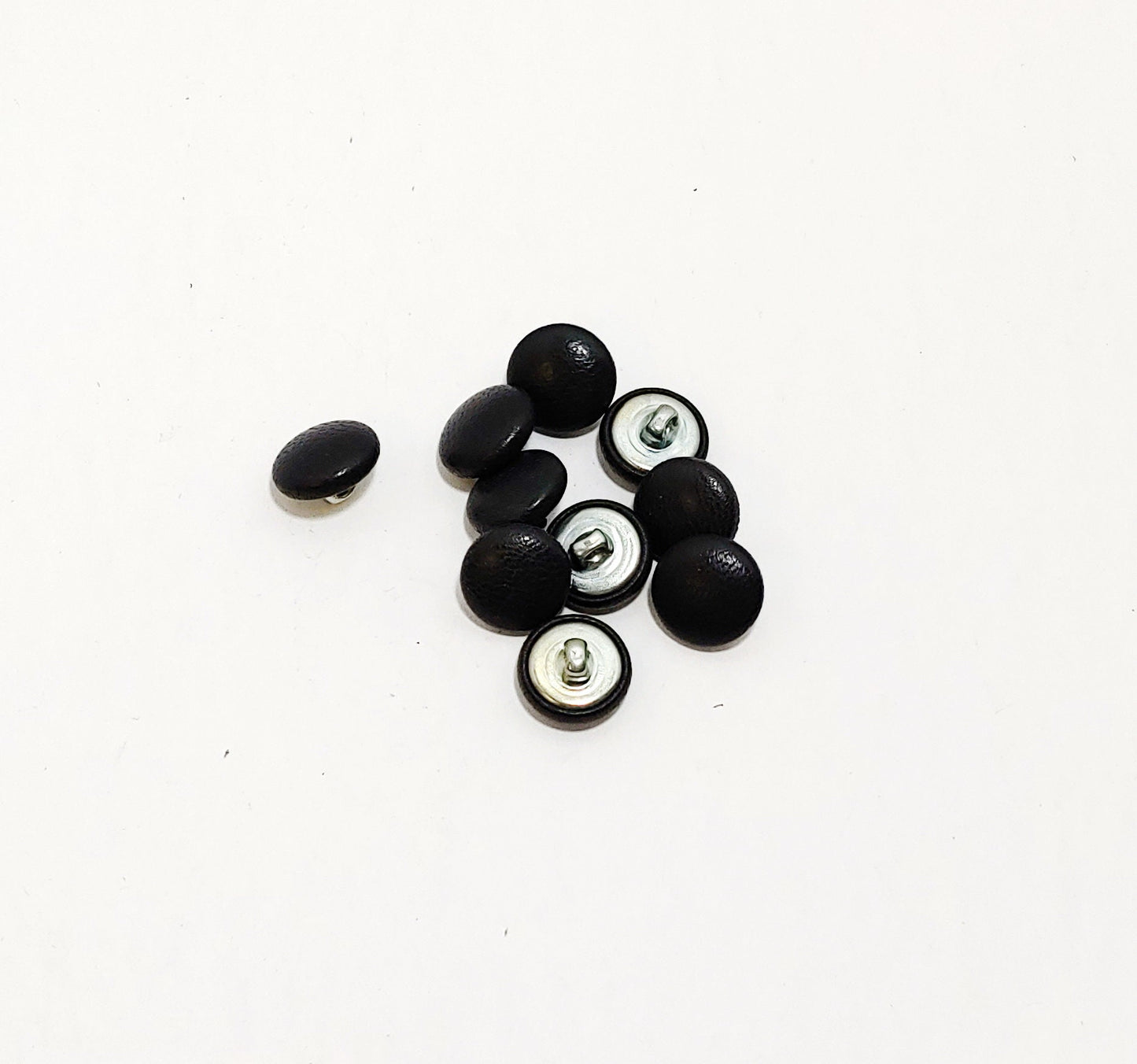 Lamb Leather Covered Buttons in Charcoal- 24 line or 30 line - black grey gray