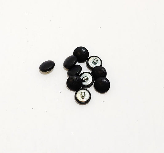 Lamb Leather Covered Buttons in Charcoal- 24 line or 30 line - black grey gray