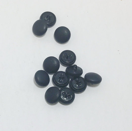 12 x 20 Line Loop Back Leather Covered Buttons in Black Cowhide 1/2" or 13mm