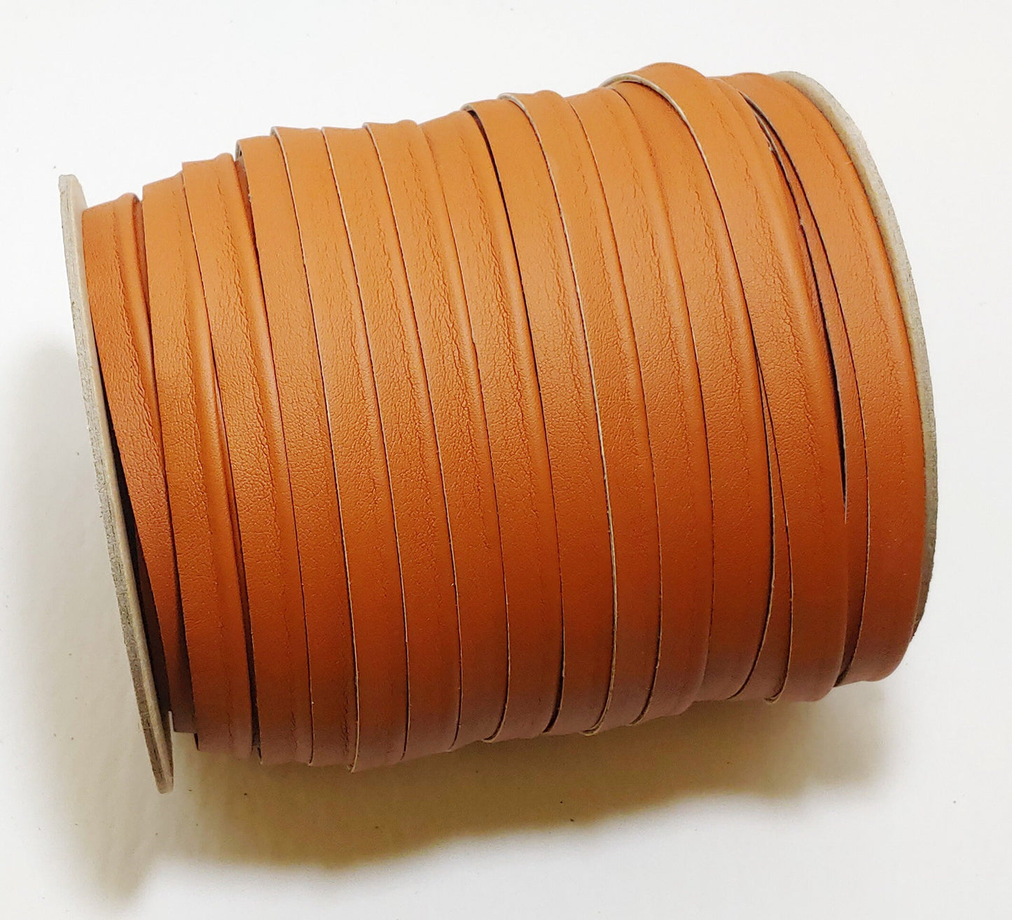1/2" Cord Piping in Cognac Polyurethane Faux Leather 3277XULT (5 YDS) Vegan Friendly; Lamb Touch softness and finish; soft and supple