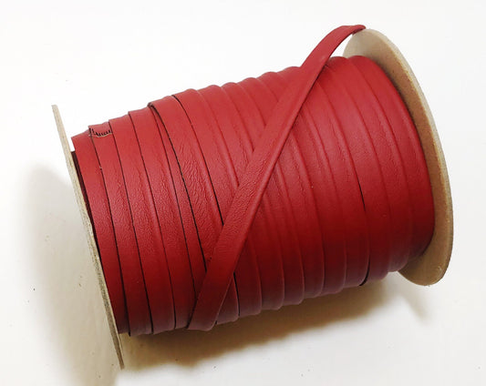 1/2" Cord Piping in Red Polyurethane Faux Leather 3277XULT (5 YDS) Vegan Friendly; Lamb Touch softness and finish; soft and supple