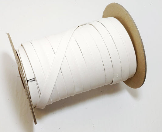 1/2" wide Eggshell White Polyurethane Faux Leather Strip (5 YDS) Vegan; Lamb Touch softness and finish; soft and supple; 0500BULT