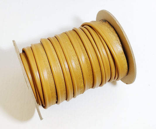 Large 3/4" Round Cord Piping, Firm Cowhide Leather in Corral Tan (1 YD) 3726XDB - bold piping; upholstery piping; large cushions