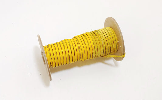 1/8" Flat Cowhide Leather Lacing in Yellow (10 yds) 0125NCD jewelry cord; DIY;dream catchers; leather crafts; tassel