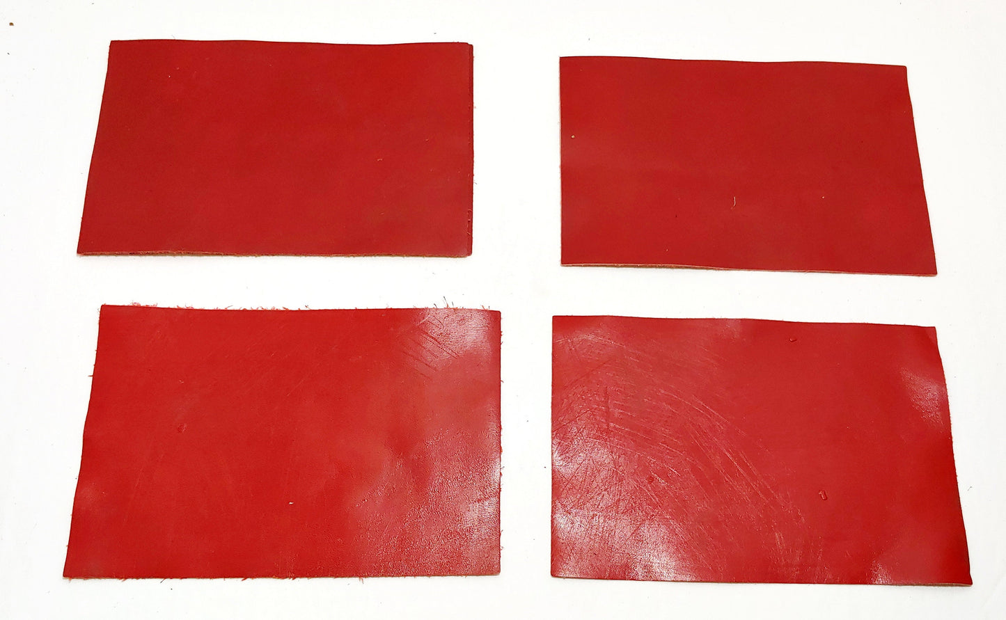 Leather Die Cut Rectangles 4" x 6" in Genuine Cowhide Leather - red; blue; black; tan; pearl